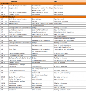 Festival Scènes de rue programme 14 et 15 juillet 2011